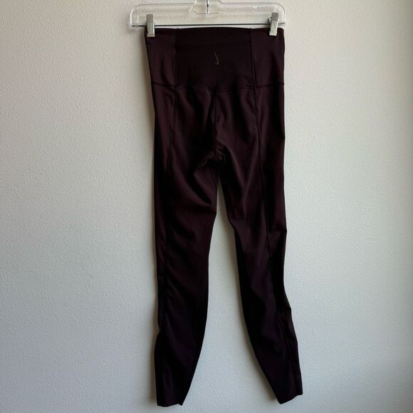 Nike Dri Fit Yoga Luxe Ribbed High Rise Brown Compression Leggings Size Small - Picture 5 of 9